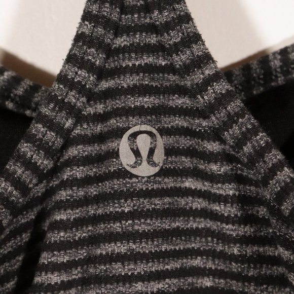 EUC Power Y Lululemon Black and Gray Striped Tank - Picture 5 of 7